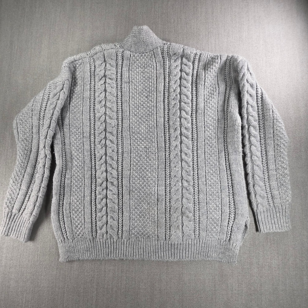 GAP Cardigan Womens XS Heather Grey Cable Knit Open Front Sweater S/352721-01 - Picture 2 of 16